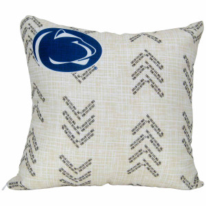 pillow with large Penn State Athletic Logo and arrows with repeating Penn State Nittany Lions